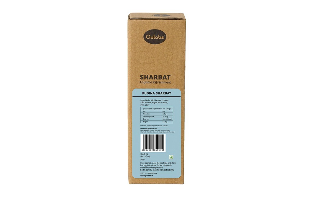 Gulabs Pudina Sharbat    Bottle  500 millilitre